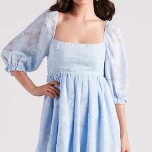 New With Tags - Windsor Blue, Floral Mini Dress